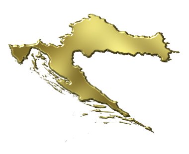 3d altın harita Hırvatistan