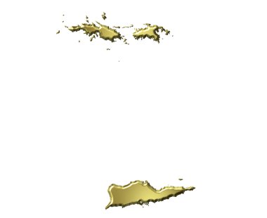 Virgin Islands 3d Golden Map clipart