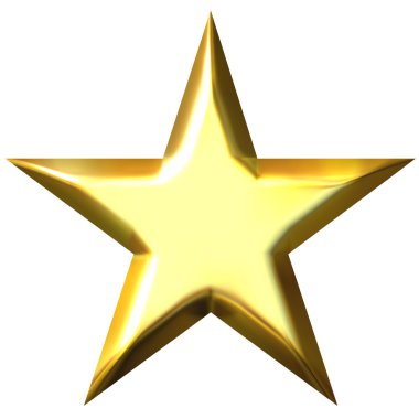 3D altın yıldız