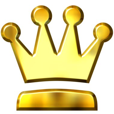 3D Golden Crown clipart