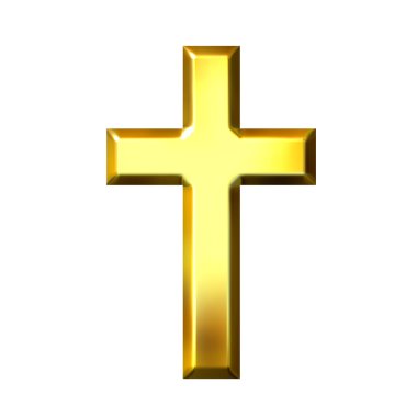 3D Golden Cross clipart