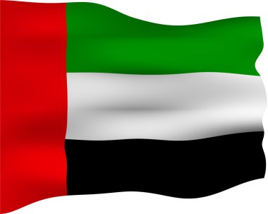 3D Flag of United Arab Emirates clipart