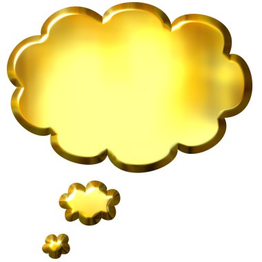 3D Golden Thought Bubble clipart