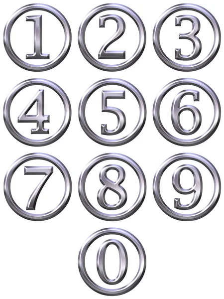 3D ασημένια πλαισιωμένο αριθμούς — Φωτογραφία Αρχείου