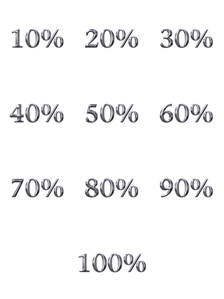 3D Silver Percentages — Stock Photo, Image