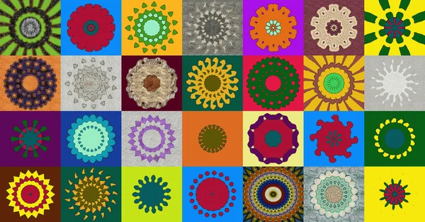Collection of kaleidoscopic designs — Stock Photo, Image