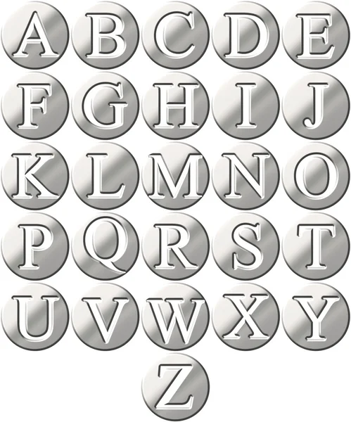 3D χάλυβα περιγεγραμμένα αλφάβητο — Φωτογραφία Αρχείου