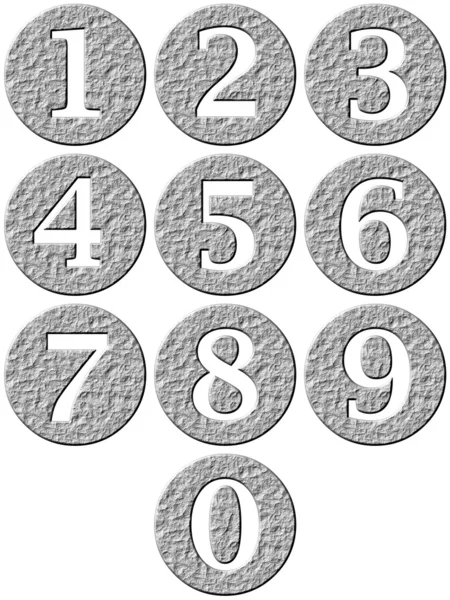 Pedra 3D emoldurado Números — Fotografia de Stock