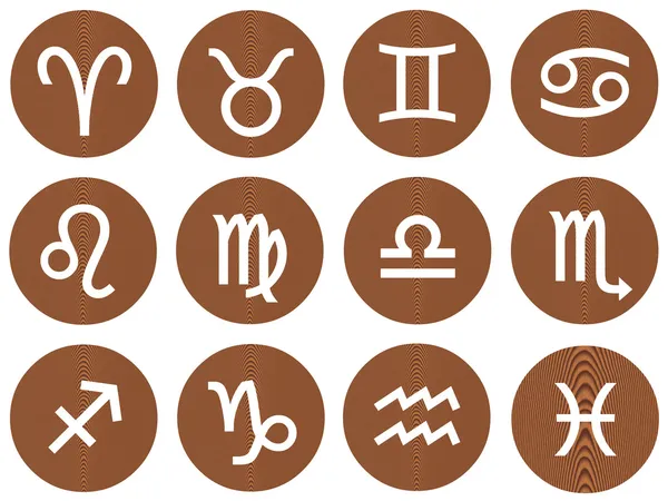 Wooden Framed Zodiac Signs — Stock Photo, Image