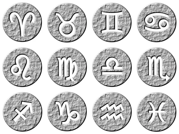 3d piedra enmarcada signos del zodiaco —  Fotos de Stock