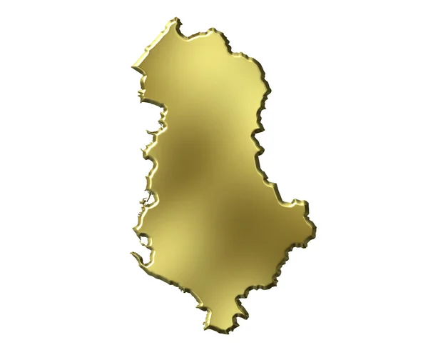 Αλβανία 3d χάρτη χρυσή — Φωτογραφία Αρχείου