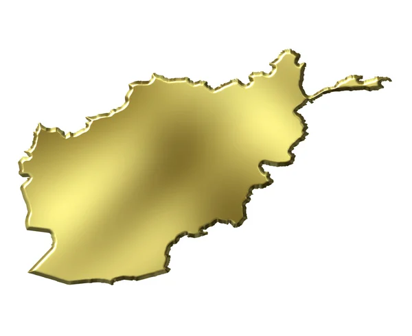 Afeganistão 3d mapa dourado — Fotografia de Stock
