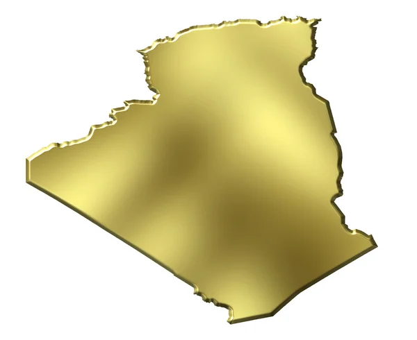 Algeria 3d Golden Map — Stock Photo, Image
