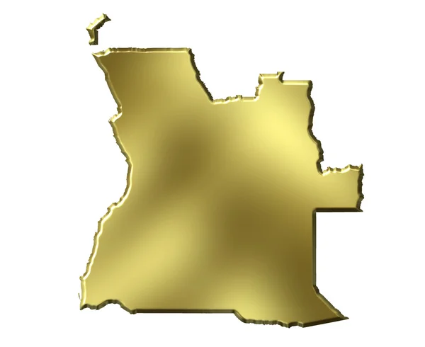 Angola 3d Mapa Dourado — Fotografia de Stock