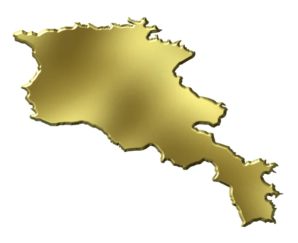 Arménia 3d mapa dourado — Fotografia de Stock