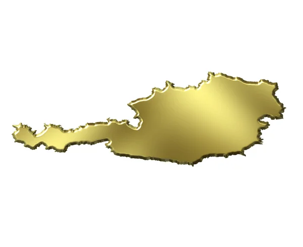 Áustria 3d Mapa Dourado — Fotografia de Stock