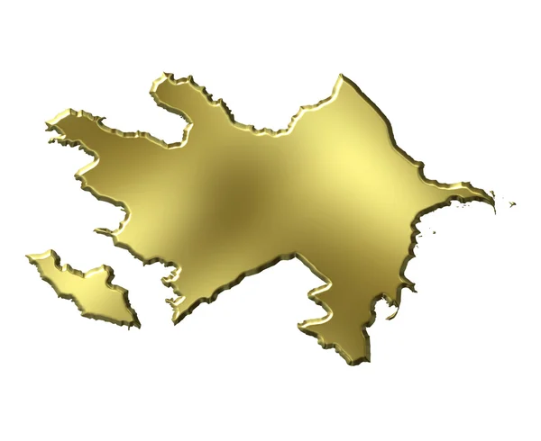 Gyllene 3d-karta i Azerbajdzjan — Stockfoto