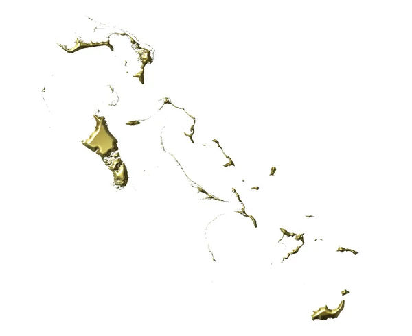 Bahamas mapa de oro 3d —  Fotos de Stock