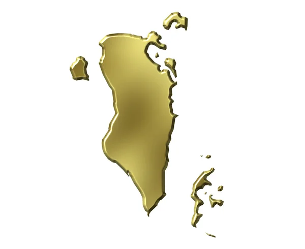 Bahréin 3d mapa de oro — Foto de Stock
