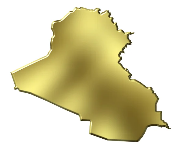 Iraq mapa de oro 3d — Foto de Stock