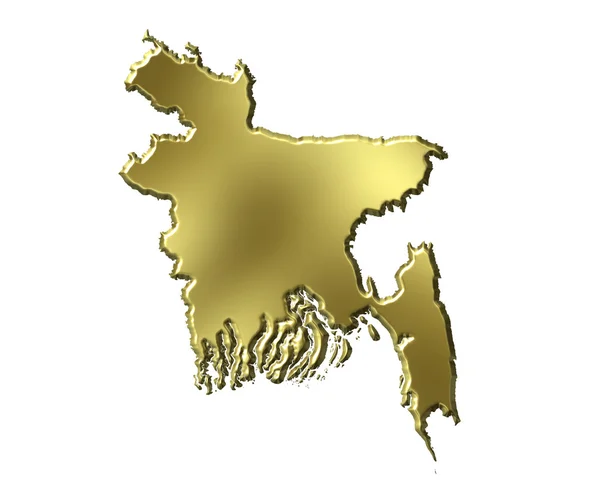 Bangladesh 3d mapa de oro —  Fotos de Stock