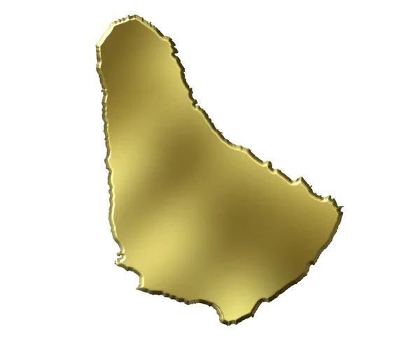 Barbados mapa de oro 3d —  Fotos de Stock