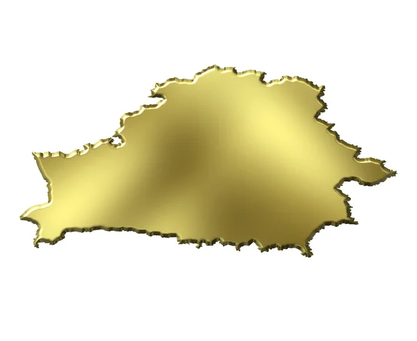 Mapa dourado de Belarus 3d — Fotografia de Stock