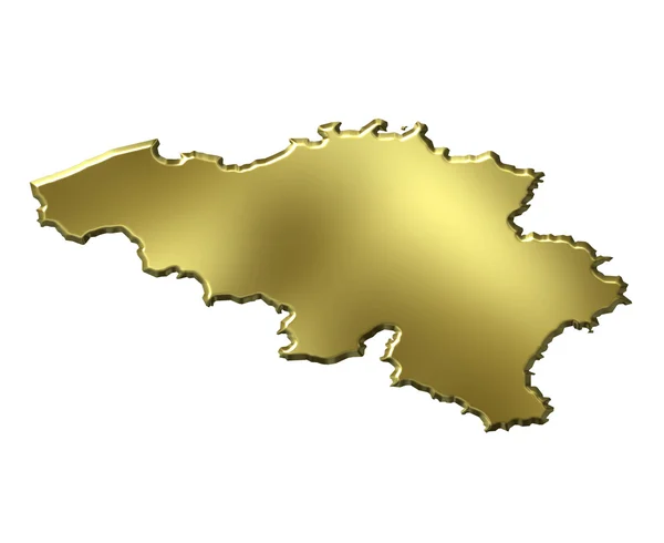 Bélgica 3d mapa de oro —  Fotos de Stock