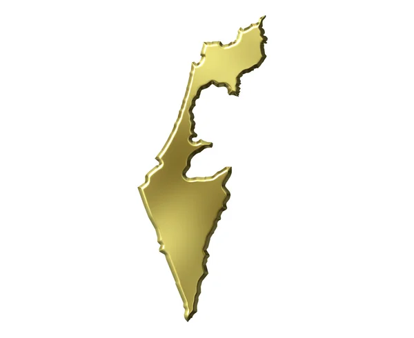 stock image Israel 3d Golden Map