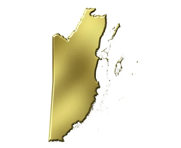 Belice 3d mapa de oro — Foto de Stock
