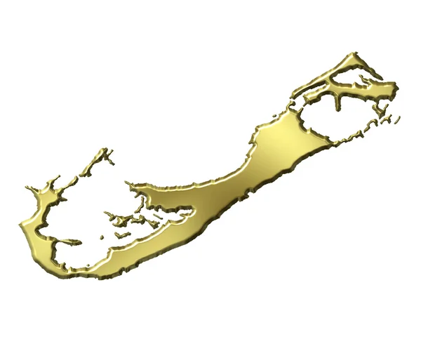 Bermudas 3d mapa de oro —  Fotos de Stock
