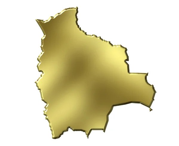 Bolivia 3d Golden Map — Stock Photo, Image
