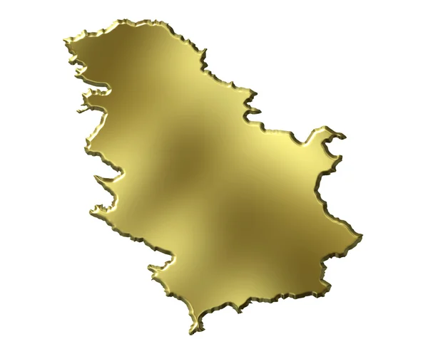 Serbia 3d Golden Map — Stock Photo, Image