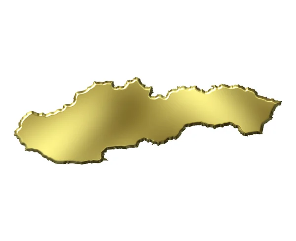 3d mapa złoty Słowacja — Zdjęcie stockowe