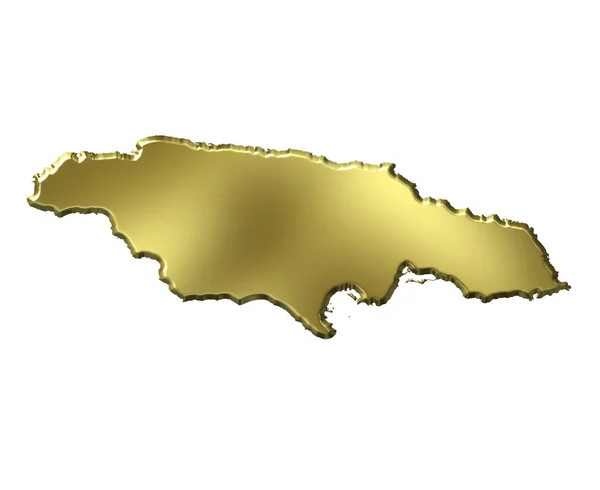 牙买加 3d 黄金地图 — 图库照片