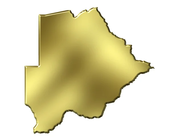3D-gouden kaart van Botswana — Stockfoto