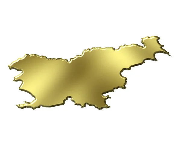 3d zlatá mapa Slovinska — Stock fotografie