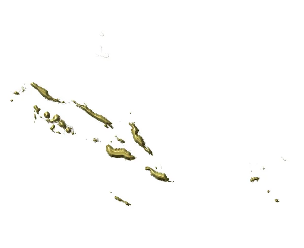 Solomon Islands 3d golden map — стокове фото