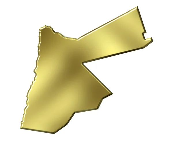 Jordanien 3d goldene Karte — Stockfoto