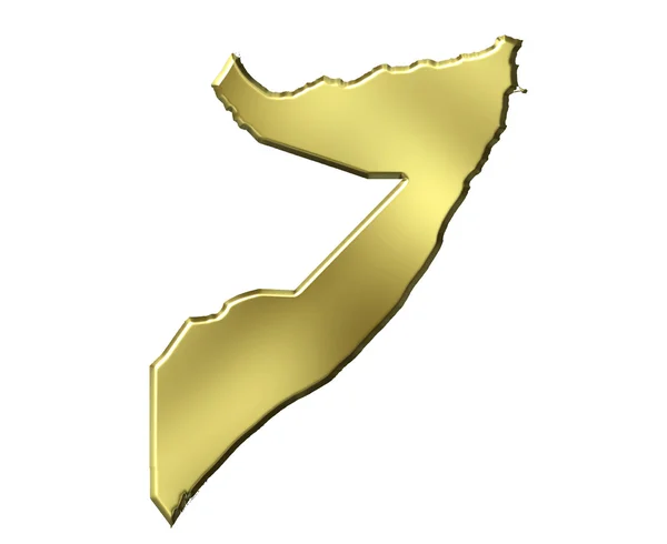 Somália 3d Mapa Dourado — Fotografia de Stock