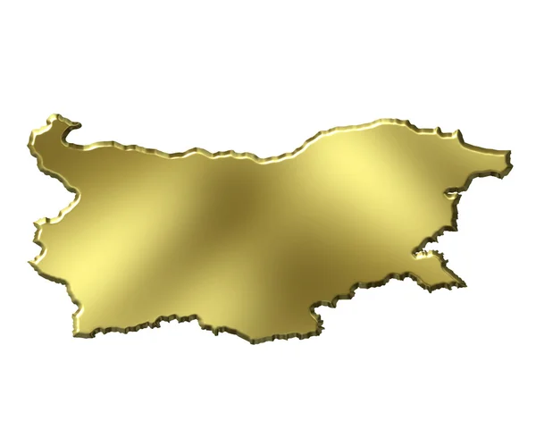Bulgária 3d Mapa de Ouro — Fotografia de Stock