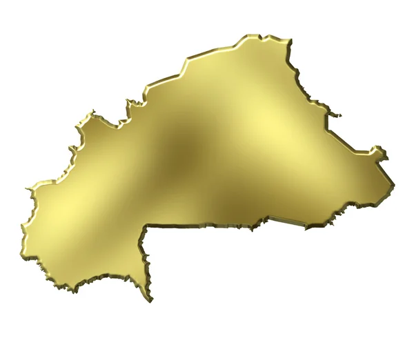 Μπουρκίνα Φάσο 3d χάρτη χρυσή — Φωτογραφία Αρχείου