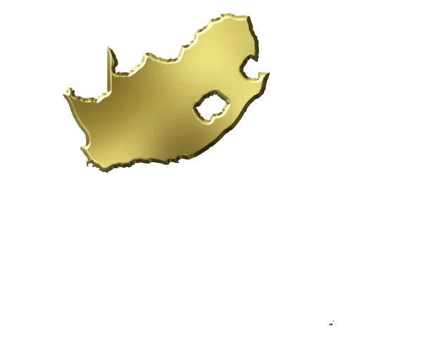South Africa 3d Golden Map — стокове фото