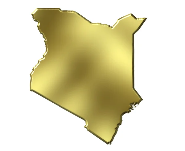肯尼亚 3d 黄金地图 — 图库照片