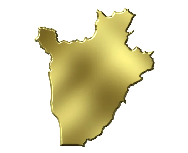 Burundi 3d mapa dourado — Fotografia de Stock