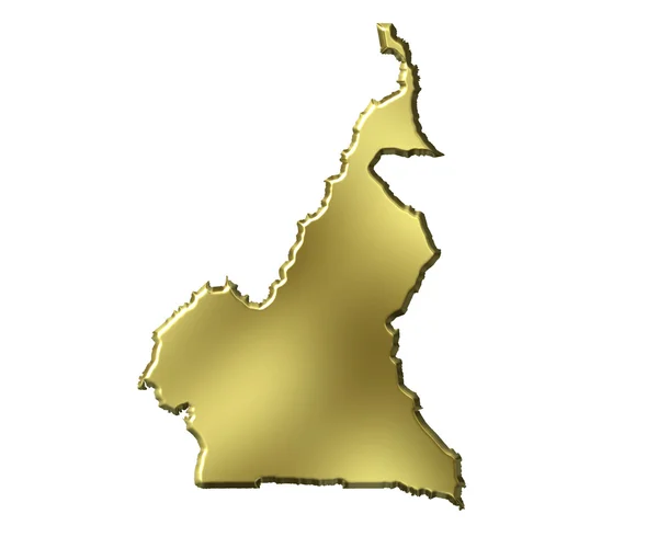Camerún 3d mapa de oro — Foto de Stock