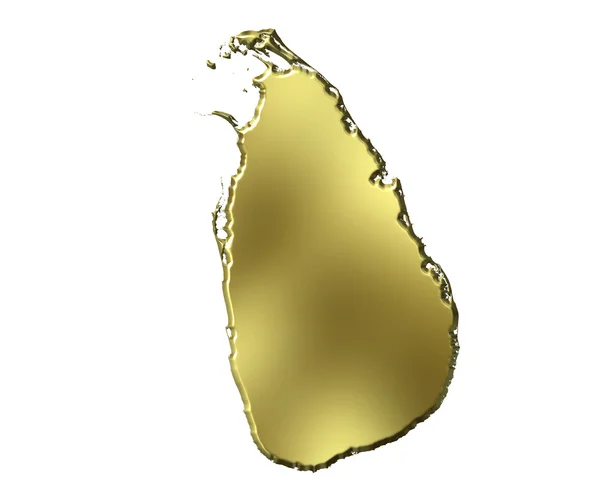 Sri Lanka Carte dorée 3d — Photo