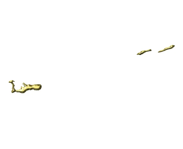 Νησιά Καϊμάν 3d χάρτη χρυσή — Φωτογραφία Αρχείου