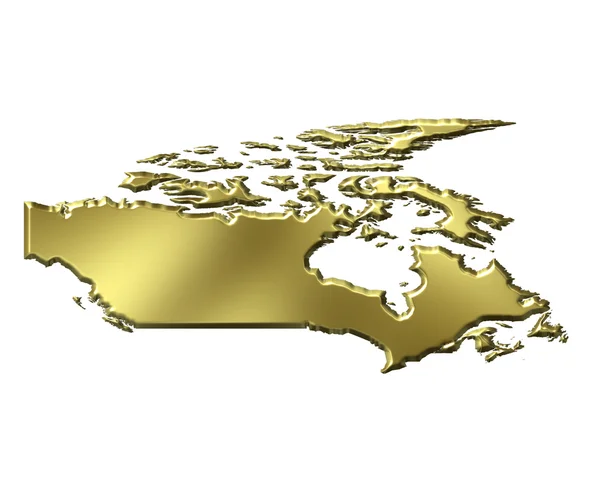 Canada 3d Golden Map — Stock Photo, Image