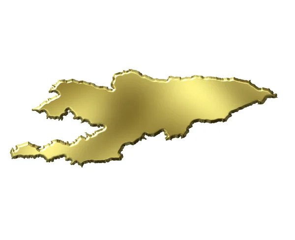 吉尔吉斯斯坦 3d 黄金地图 — 图库照片